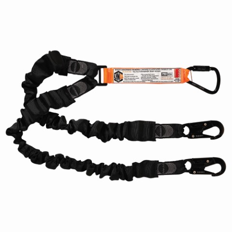 LINQ WEBBING LANYARD ELASTIC DBL LEG 1 X T.A KARABINER 2X SNAP HOOK